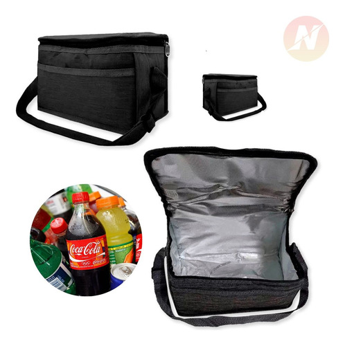 Imagem 7 de 8 de Bolsa Térmica Feminina Masculina Porta Marmita Preta