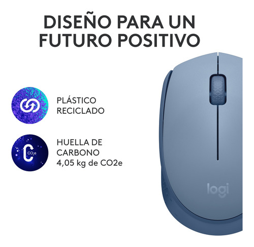 Mouse Inalámbrico Logitech M170 C/tecnología 2,4ghz Bluegrey