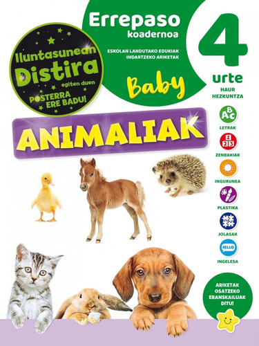 Libro - Euskera Cuaderno De Repaso 4 Años Animales Baby 