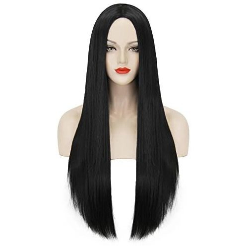 Mersi Long Negro Brujas Para Mujer 27' Long Straight Bdjs6