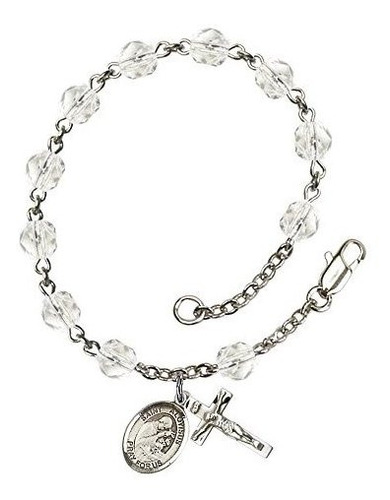 Ra De Dije - St. Aloysius Gonzaga Silver Plate Rosary Bracel