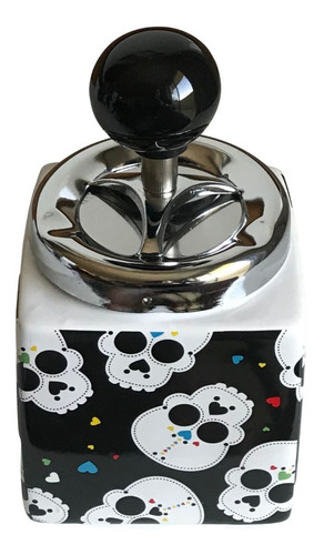 Cinzeiro Caveira Esqueleto Skull Colorido Cigarro Cerâmica