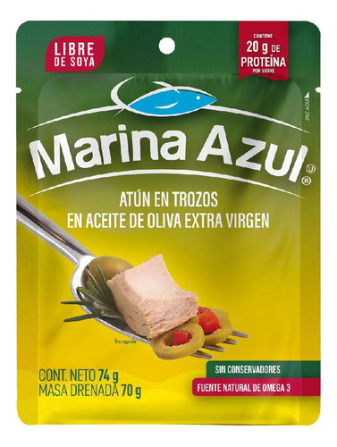 5 Pzs Marina Azul Atun En Aceite De Oliva 74gr