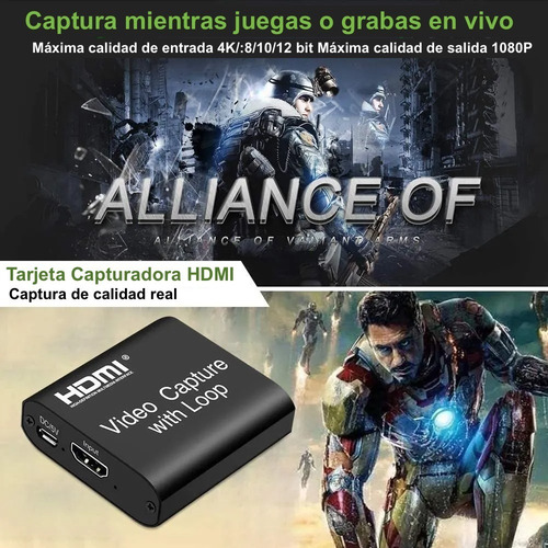 Tarjeta Hdmi Captura Videos En Vivo Usb 3.0 Capture Loop