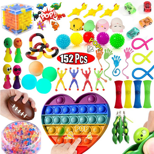 152pcskit Juguetes Baratos Fidget Push Pop It Juguete Para R