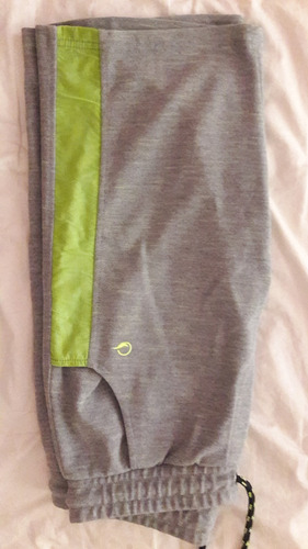 Bermuda De Algodon Talle 14 Gris Y Verde Importado