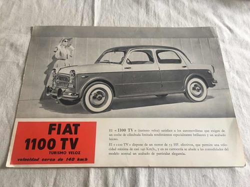 Folleto Original Fiat 1100 Tv