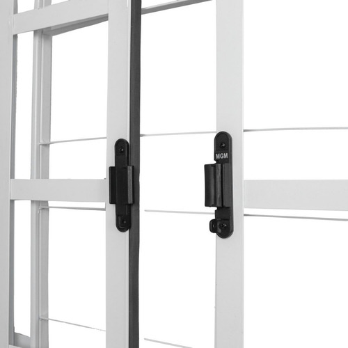 Janela De Aço De Correr 100x100cm 4 Folhas Com Grade Minas
