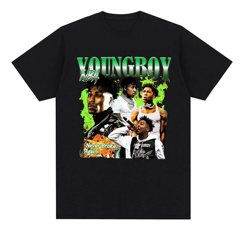 Camiseta De Manga Corta Estampada Youngboy Never Broke Again