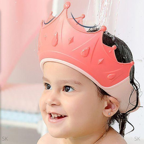 Gorro De Baño Para Bebés, Gorro Para Niños, Protege Los Ojos Y Las Orejas, Color Rosa Corona