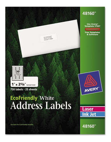 Avery Etiqueta Laser Inyeccion Tinta Ecologica Blanco Caja