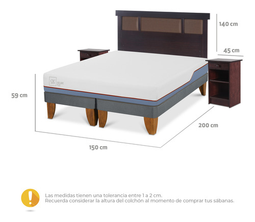 Cama Europea Excellence Plus 2p Bd New Dublin Choc S/t