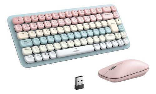 Paquete De Teclado Y Mouse Inalambrico Rosa Ugreen 