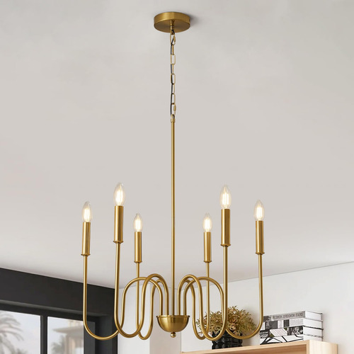 Candelabro Moderno 6 Luces Granja Comedor Cocina Sala Estar