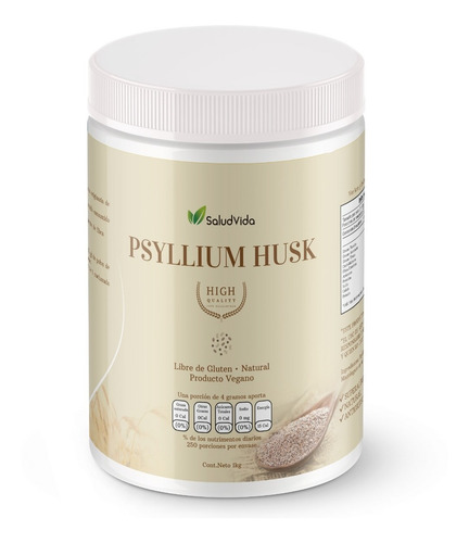 Imagen 1 de 4 de Psyllium Husk Plantago Premium 1 Kg.