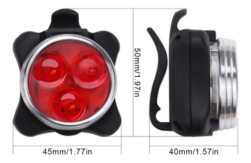 Set Luces De Bicicleta Usb 3 Led Trasera/ Delantera 250lm