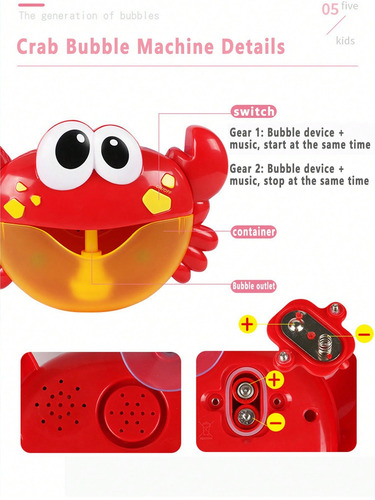 Crab Shaped Bubble Bath Toy
