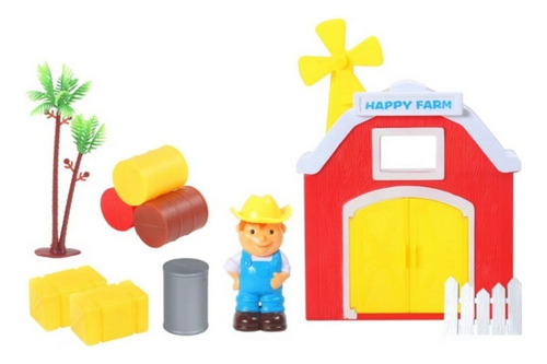 Playset Granja Muñeco Granjero Casa Granero Con Accesorios Color Multicolor