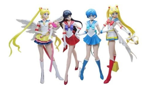 Sailor Moon Set X4 Figuras Gashapones Muñecos Juguetes