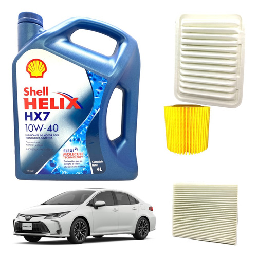 Kit Service 4l Aceite Shell + 3 Filtros Toyota Corolla 1.8