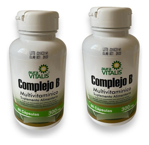 Complejo B Pack 2 / Vitamina B1 B2 B3 B5 B6 B9 B12 Biotina 7