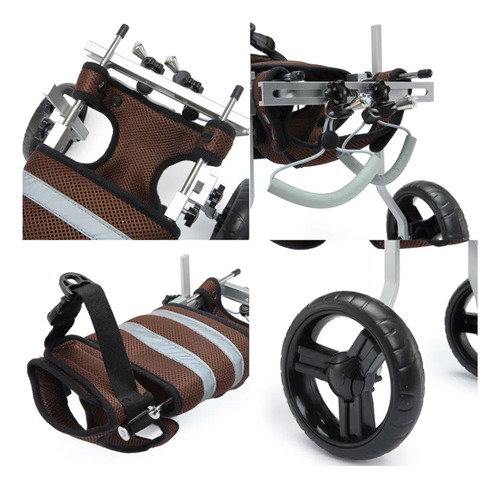 Silla Ruedas Perro Ajustable 4 A 9 Kg S Xs Aluminio 2 Ruedas