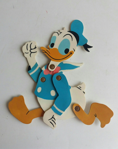 Antigua Figura Disney Pato Donald Jebe Duro Con Remaches