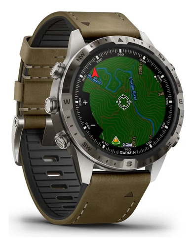Smartwatch Marq Adventurer Gen 2 Reloj Amoled Climbpro Satiq Color de la caja Plateado Color de la malla Marrón Color del bisel Plateado