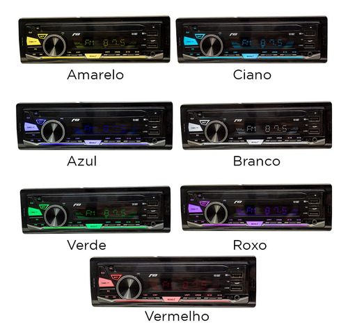 Imagem 6 de 8 de Aparelho Bluetooth Carro Varias Cores Pen Drive Auxiliar Som