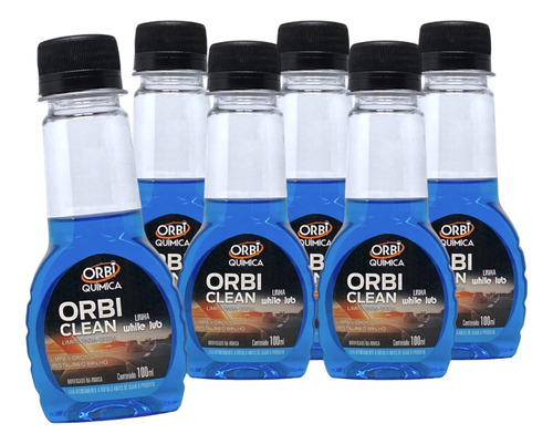 6 Detergente Limpa Para Brisas Desengordura Orbi Clean 100ml