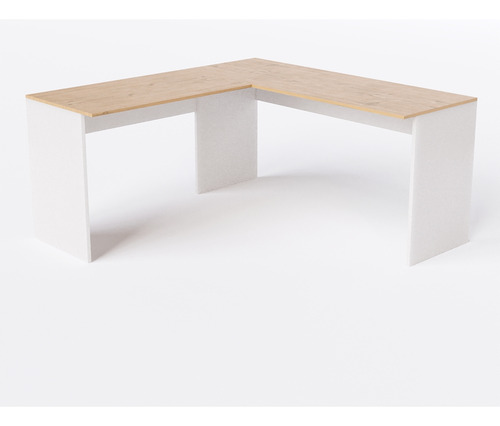 Mesa Em L Para Escritório 120cm Cor Branco com Legno Salinas