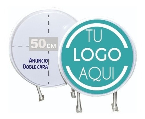 Anuncio Luminoso Circular 50cm Led 3d 1 Cara Rotulada