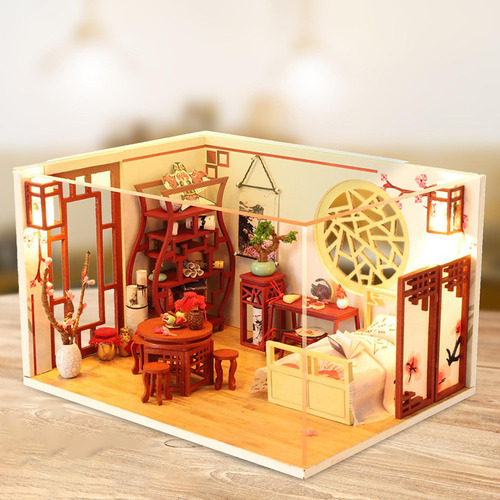 Kits De Bricolaje De Casa De Muñecas En Miniatura De Madera