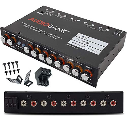 Audiobank Eq7 1/2 Din 7 Band Car Audio Equalizer Eq W/front,