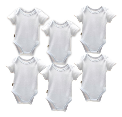 Set 6 Pañaleros Bebé Básico Algodón Blanco Unisex