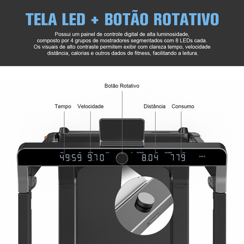 Esteira Eletrica Inteligente Profissional Dobrável Com Alça