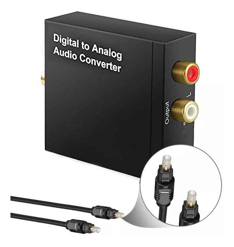Conertidor De Audio Optico A Rca + Cable Toslink 1m + Usb Ac