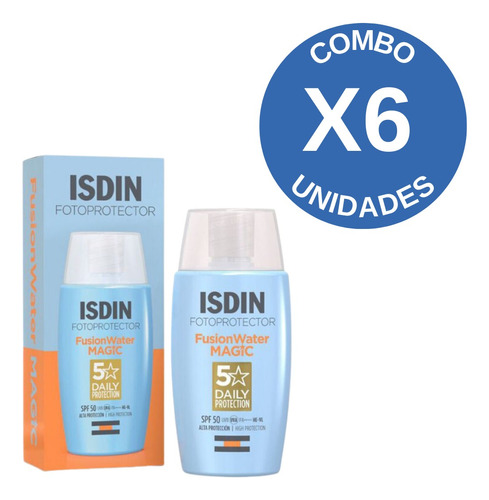 Pack X 6 Isdin Fotoprotector Spf50+ Fusion Water 50ml