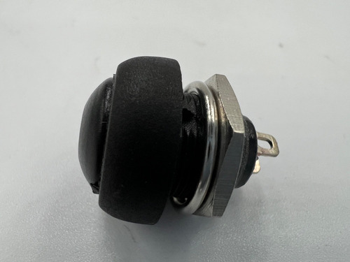 Apagador Botón Negro Timbre 16.6x17.5mm 12volts Pieza B33020