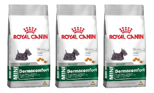 Ração Royal Canin Mini Dermacomfort Adultos 2,5kg Kit 3 Unid