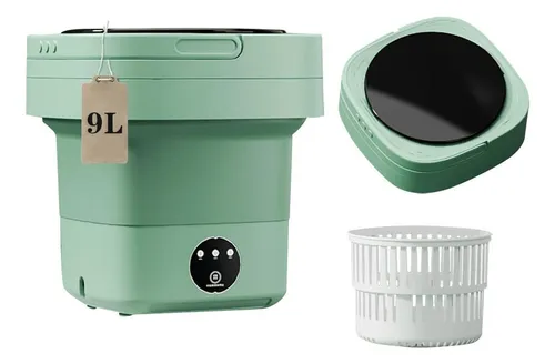Mini Lavadora Portátil, Lavadora Plegable, Lavadora Compacta Color Verde Claro