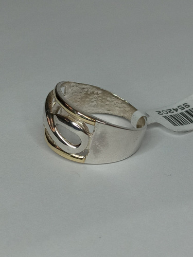 Imagen 3 de 7 de Anillo Infinito En Plata Con Apliques En Oro