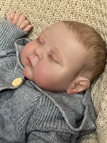 Bebê Reborn Menina Recem Nascida Olho Fechado Sorrindo Linda