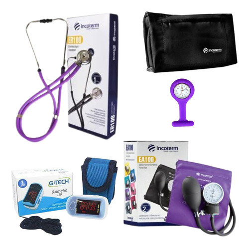 Kit Enfermagem Incoterm Roxo Para Práticas Acadêmicas