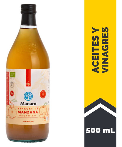 Vinagre De Manzana Organico Manare 500 Ml Andina Grains