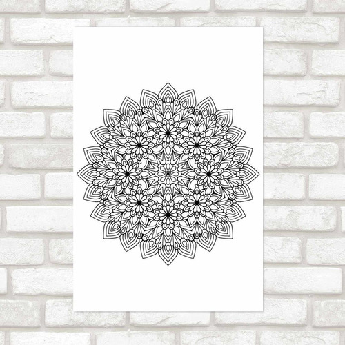 Poster Decorativo Mandala De Flores N09281 30x40cm