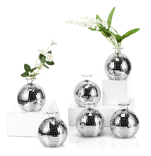 comprar Layhit 6 Floreros De Bola De Discoteca Para Flores Y Florero