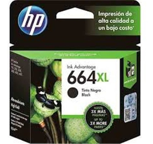Imagen 1 de 1 de Cartucho Hp 664xl Negro Original F6v31al 8,5ml Hasta 4xmas P