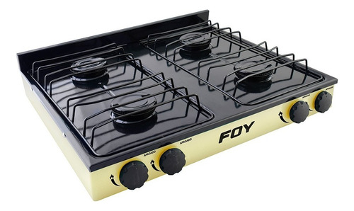 Estufa Parrilla Gas Lp 4 Quemadores Acero Camping Foy Color Amarillo