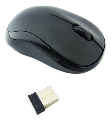 Mouse Optico Inalambrico Rf 2.4ghz 1600 Dpi Color Negro